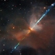 Imagen para el artículo titulado El Hubble fotografía un espectacular chorro de gas ionizado atravesando el espacio a toda velocidad